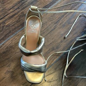 Vince Camuto gold stiletto heels. Women’s 7.5. Worn once for a wedding.